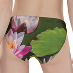 Pink Water Lilies Print Women's Panties