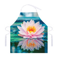 Pink Water Lily Print Adjustable Apron