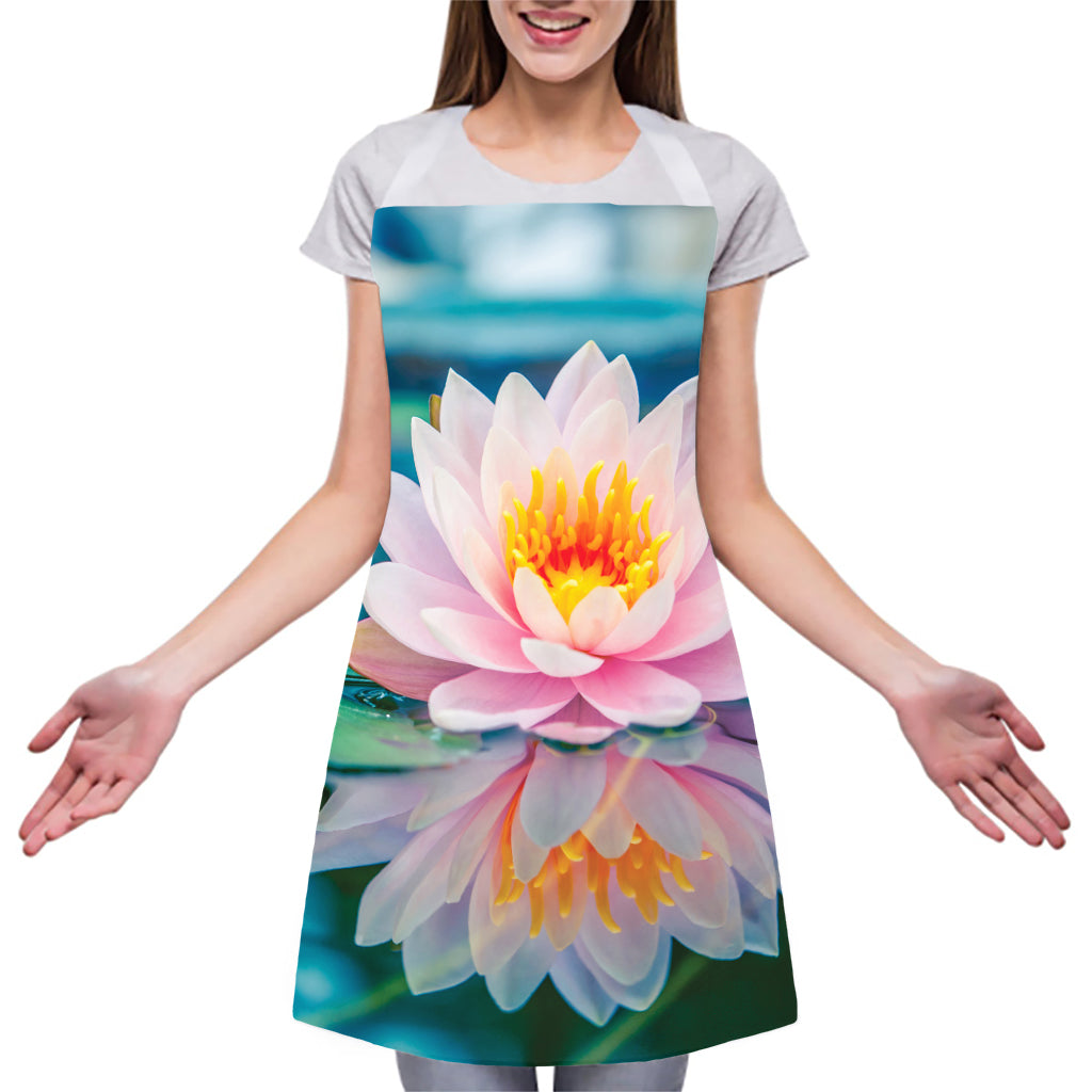 Pink Water Lily Print Adjustable Apron