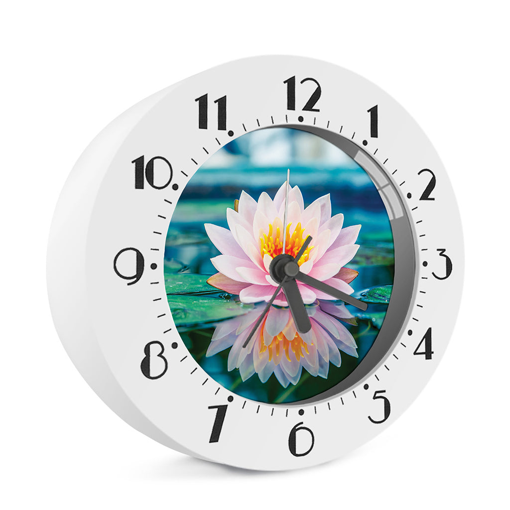 Pink Water Lily Print Alarm Clock