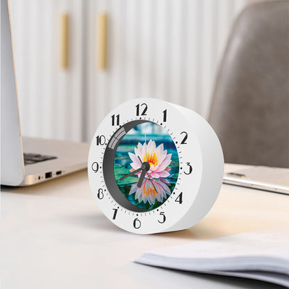 Pink Water Lily Print Alarm Clock