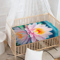 Pink Water Lily Print Baby Crib Sheet