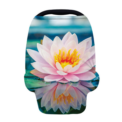 Pink Water Lily Print Baby Seat Cover