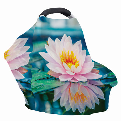 Pink Water Lily Print Baby Seat Cover