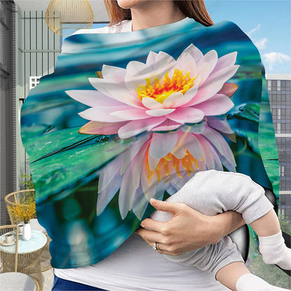 Pink Water Lily Print Baby Seat Cover