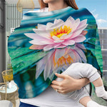 Pink Water Lily Print Baby Seat Cover