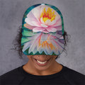 Pink Water Lily Print Baseball Cap