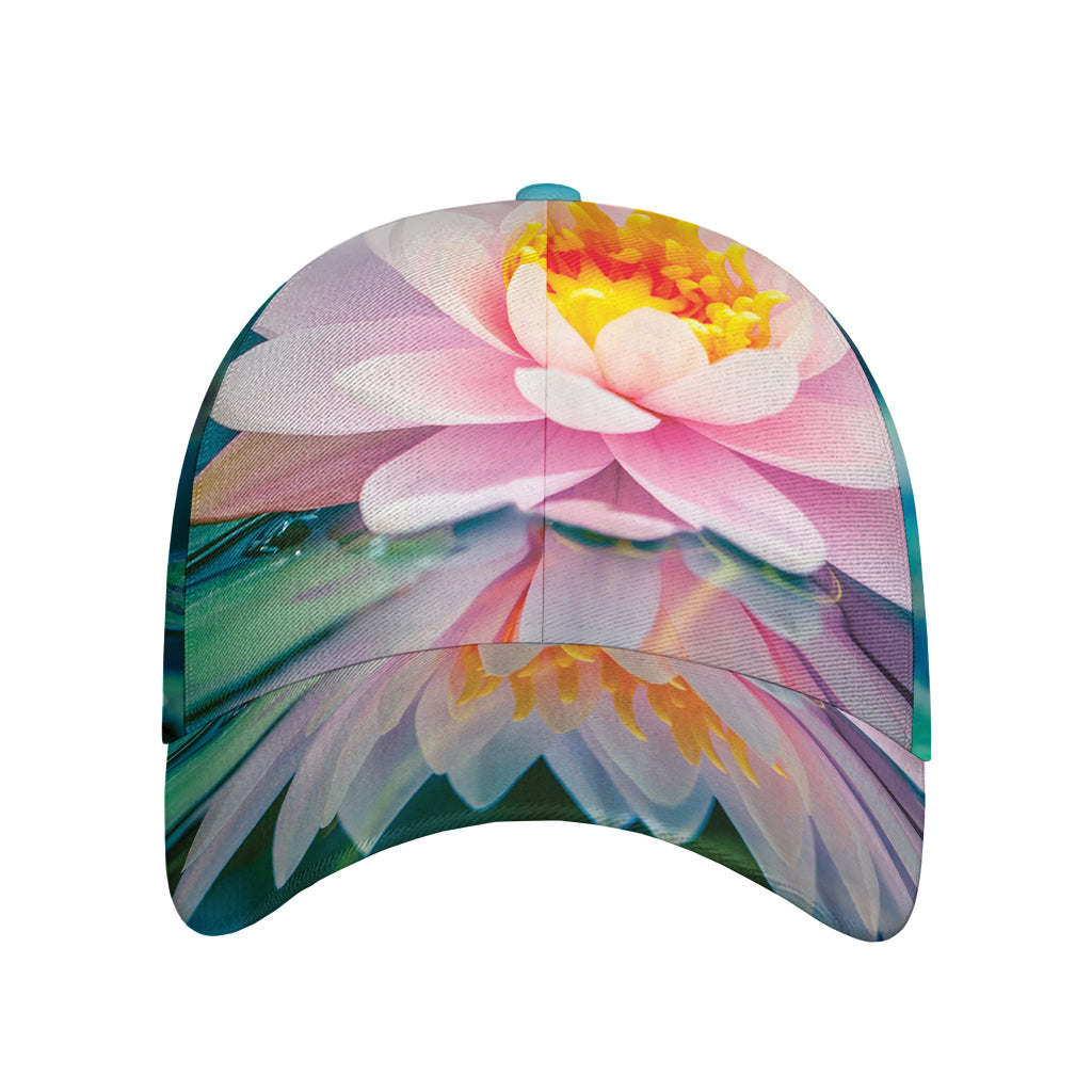Pink Water Lily Print Baseball Cap