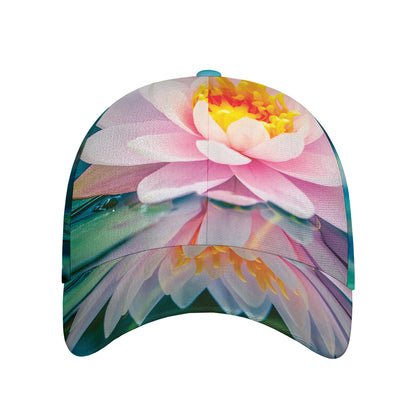 Pink Water Lily Print Baseball Cap