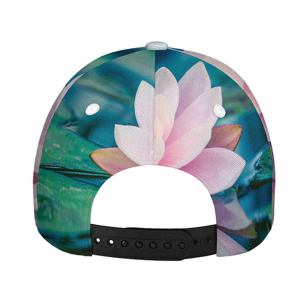 Pink Water Lily Print Baseball Cap