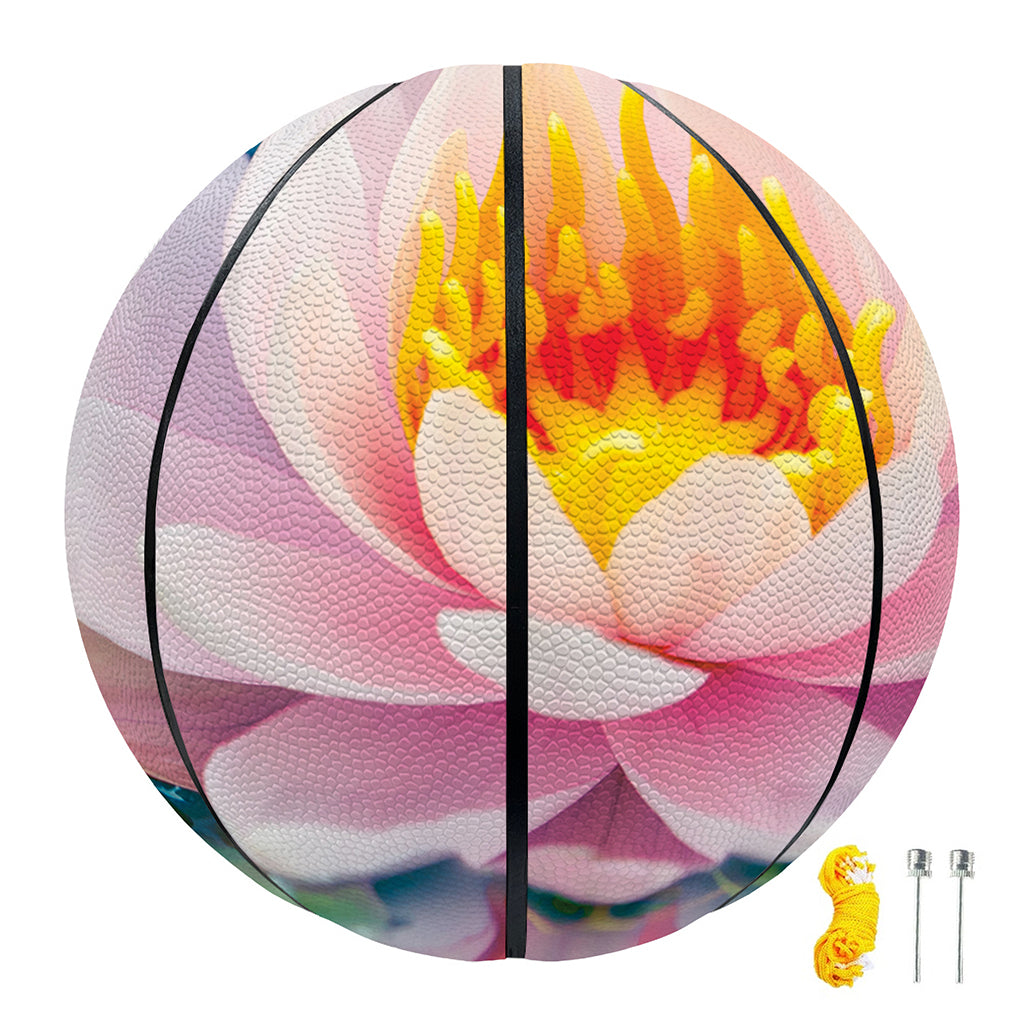 Pink Water Lily Print Basketball