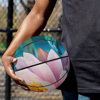 Pink Water Lily Print Basketball