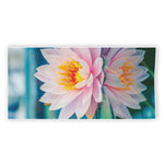 Pink Water Lily Print Beach Towel