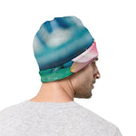 Pink Water Lily Print Beanie
