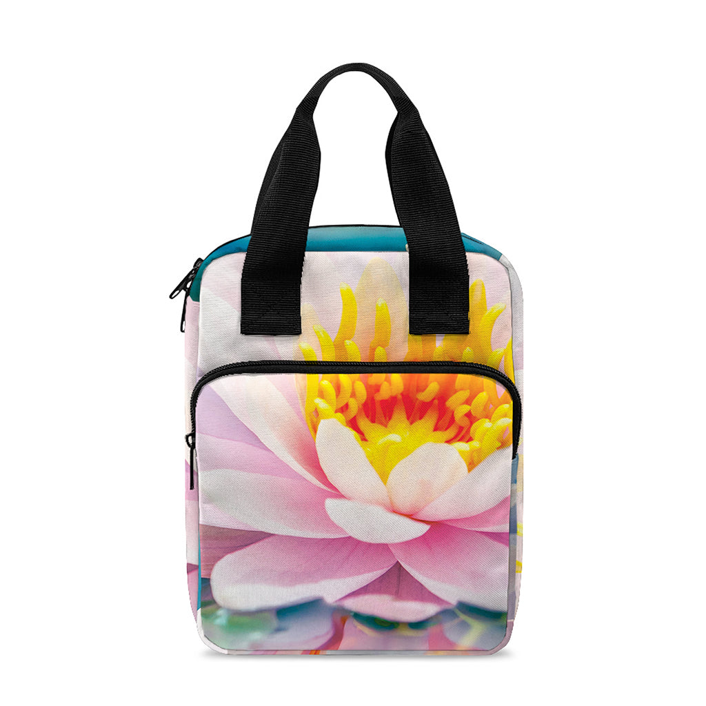Pink Water Lily Print Bible Tote Bag