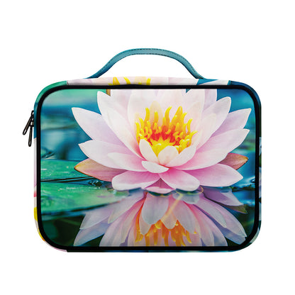 Pink Water Lily Print Briefcase Bible Bag