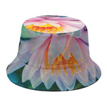 Pink Water Lily Print Bucket Hat