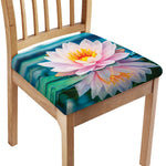 Pink Water Lily Print Chair Cushion Cover