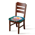 Pink Water Lily Print Chair Cushion Cover