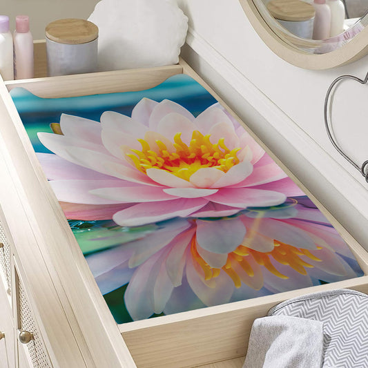 Pink Water Lily Print Changing Pad Cover