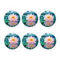 Pink Water Lily Print Coaster Set