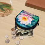 Pink Water Lily Print Coin Purse
