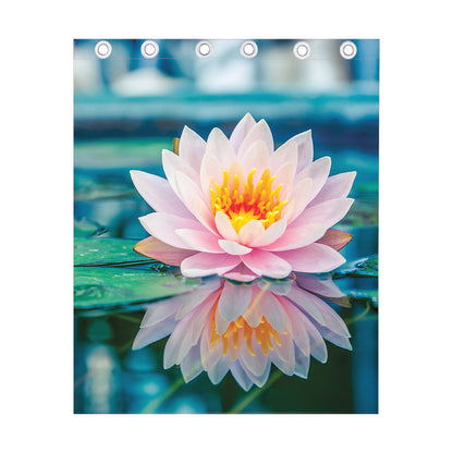 Pink Water Lily Print Curtain