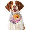 Pink Water Lily Print Dog Bandana