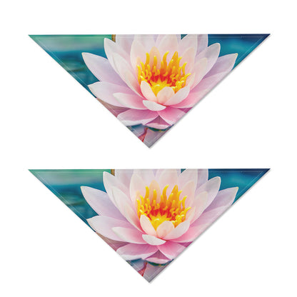 Pink Water Lily Print Dog Bandana