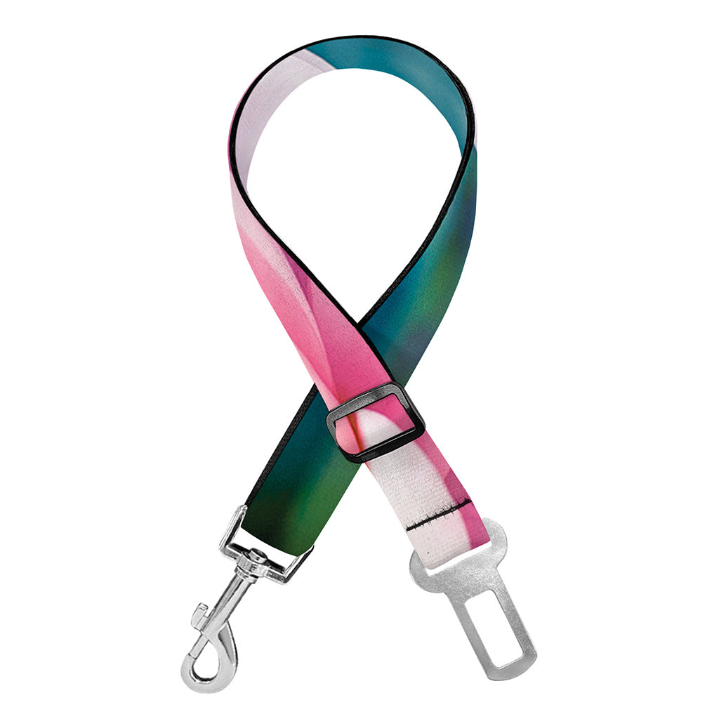 Pink Water Lily Print Dog Seat Belt