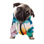 Pink Water Lily Print Dog Zip Up Hoodie