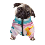 Pink Water Lily Print Dog Zip Up Jacket