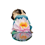 Pink Water Lily Print Dog Zip Up Jacket