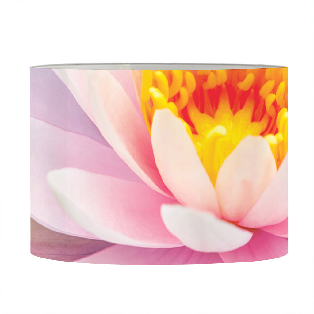 Pink Water Lily Print Drum Lamp Shade