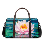 Pink Water Lily Print Duffle Bag