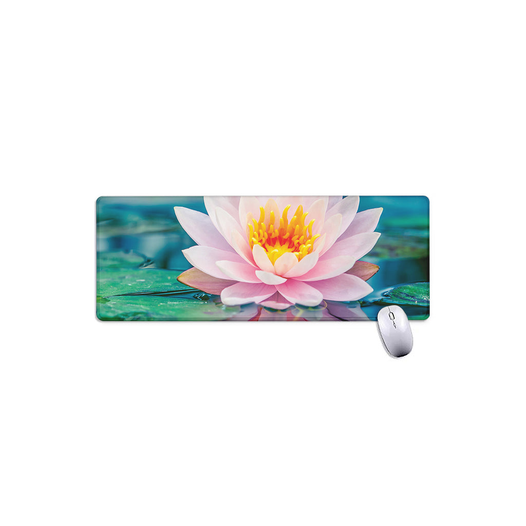 Pink Water Lily Print Extended Mouse Pad