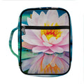 Pink Water Lily Print Front Pocket Bible Bag