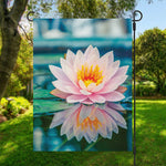 Pink Water Lily Print Garden Flag
