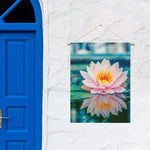 Pink Water Lily Print Garden Flag