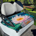 Pink Water Lily Print Golf Cart Seat Cover