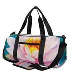 Pink Water Lily Print Gym Bag