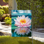 Pink Water Lily Print House Flag