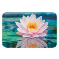 Pink Water Lily Print Indoor Door Mat