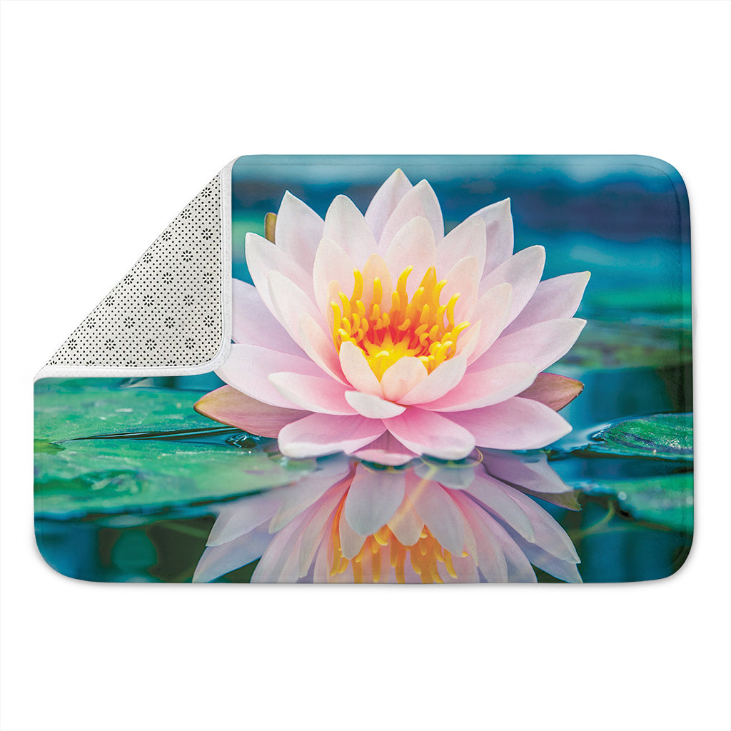 Pink Water Lily Print Indoor Door Mat