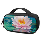 Pink Water Lily Print Insulin Cooler Travel Case
