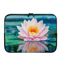 Pink Water Lily Print Laptop Sleeve