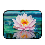 Pink Water Lily Print Laptop Sleeve