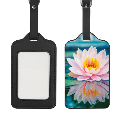 Pink Water Lily Print Luggage Tag