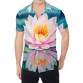 Pink Water Lily Print Men's Shirt