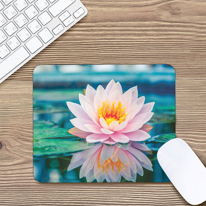 Pink Water Lily Print Mouse Pad